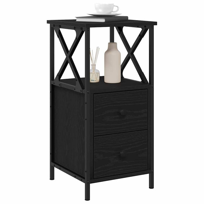 Dulap de noapte Stejar Negru 34 x 35,5 x 70 cm Lemn compozit - WALTI WALTI