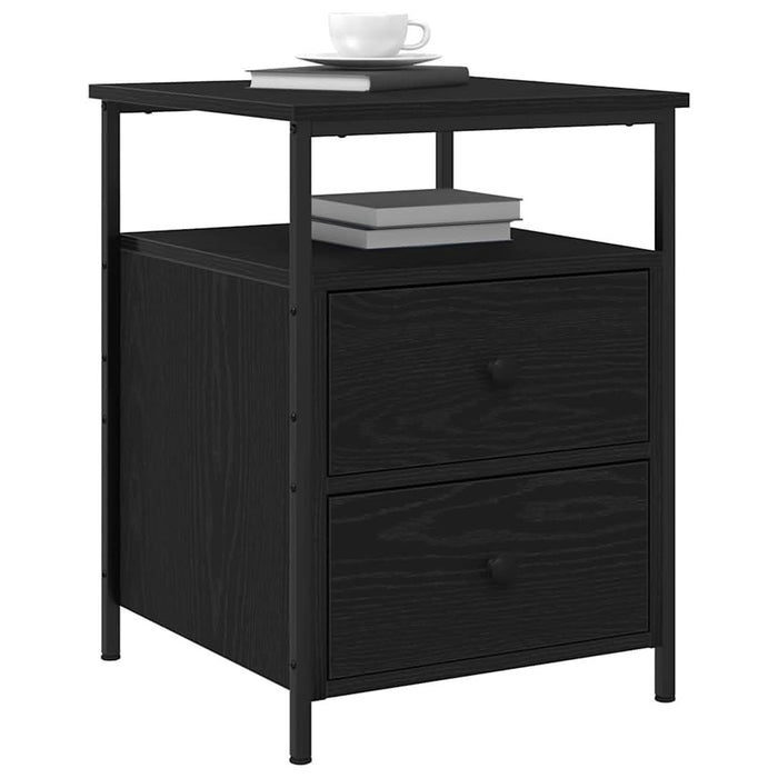 Dulap de noapte Stejar Negru 34 x 35,5 x 50 cm Lemn compozit - WALTI WALTI
