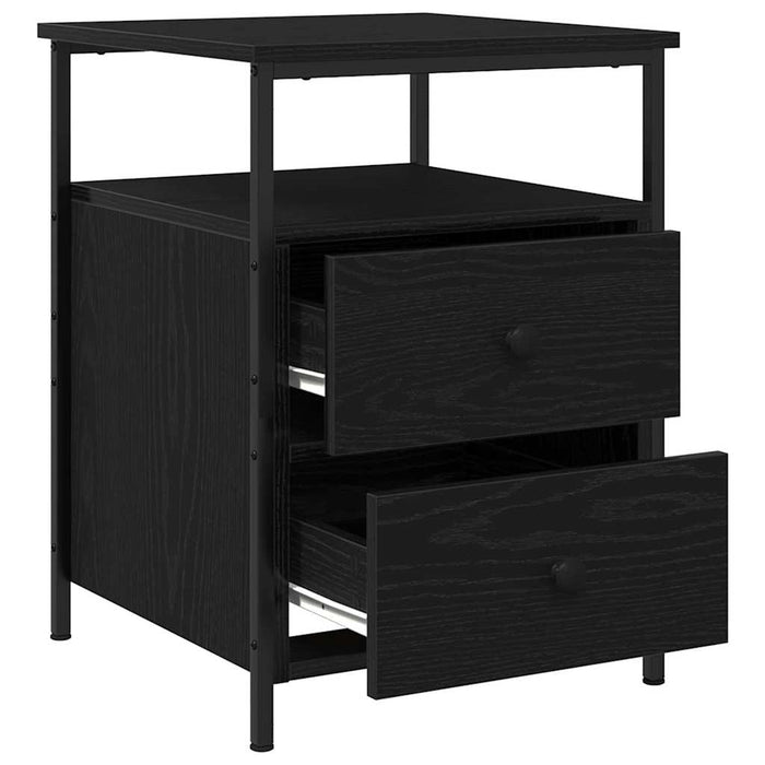 Dulap de noapte cu sertar 2 pcs Stejar Negru 34 x 35,5 x 50 cm - WALTI WALTI