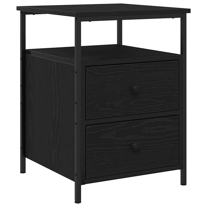 Dulap de noapte cu sertar 2 pcs Stejar Negru 34 x 35,5 x 50 cm - WALTI WALTI