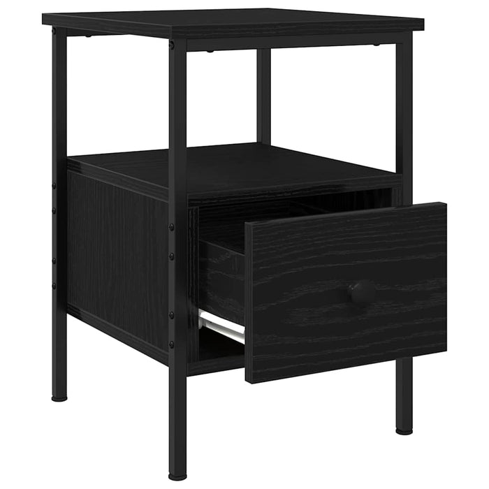 Dulap de noapte Stejar Negru 34 x 36 x 50 cm Lemn compozit - WALTI WALTI