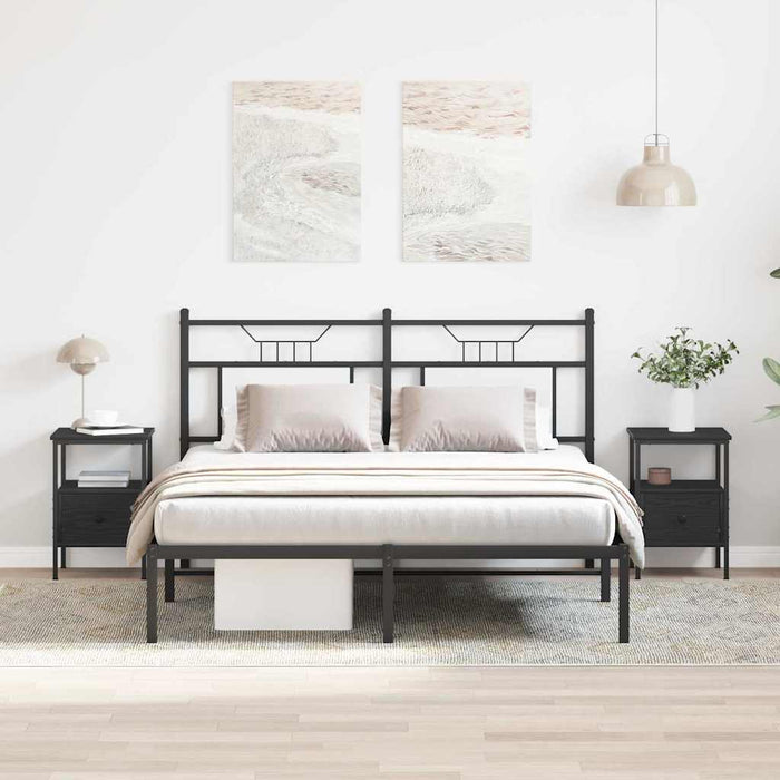 Dulap de noapte cu sertar 2 pcs Stejar Negru 34 x 36 x 50 cm - WALTI WALTI