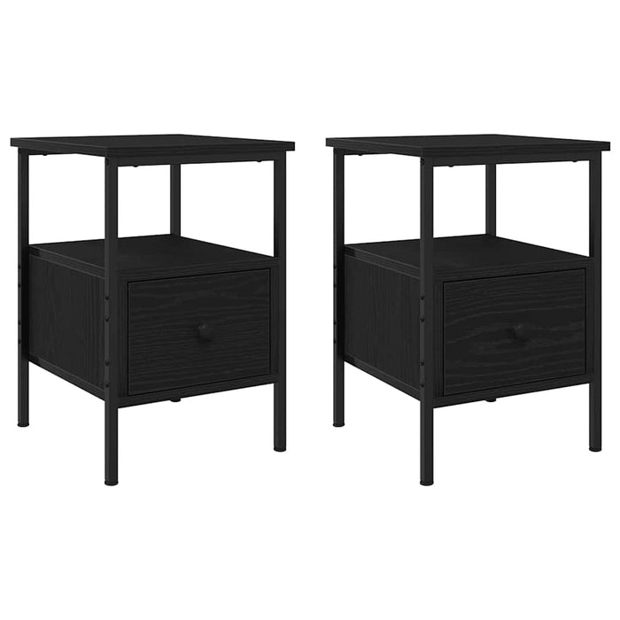 Dulap de noapte cu sertar 2 pcs Stejar Negru 34 x 36 x 50 cm - WALTI WALTI