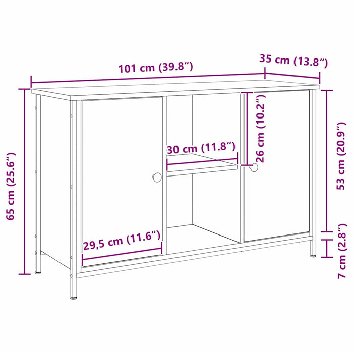 Set comodă TV Lemn Vechi 101 x 35 x 65 cm Lemn compozit - WALTI WALTI