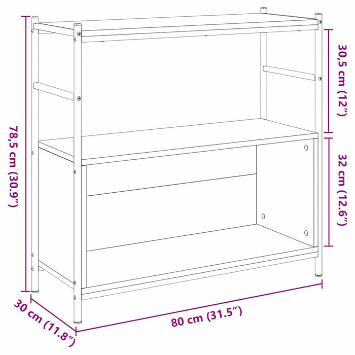 Raft pentru cărți Stejar negru 80 x 30 x 78.5 cm Lemn compozit - WALTI WALTI