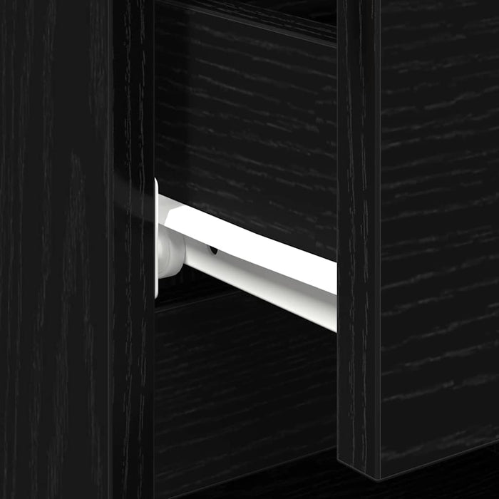 Dulap de noapte Stejar Negru 40 x 35 x 50 cm Lemn compozit - WALTI WALTI