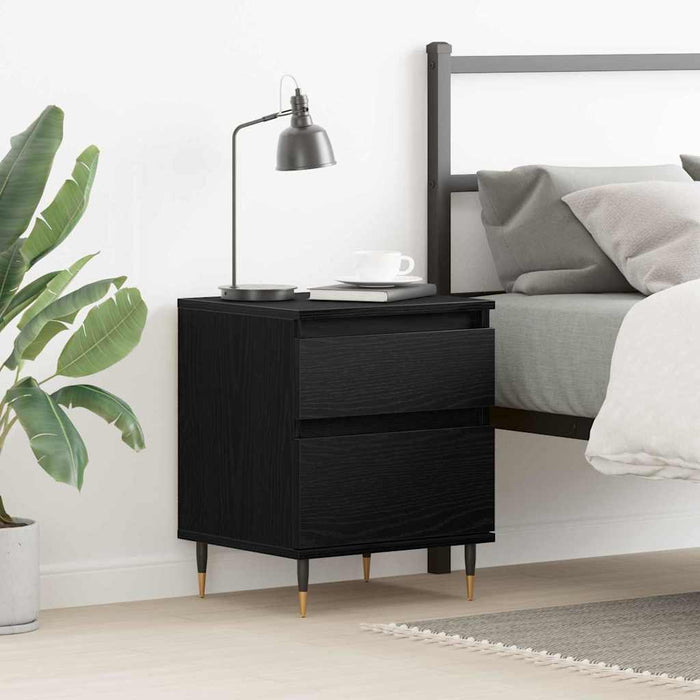 Dulap de noapte Stejar Negru 40 x 35 x 50 cm Lemn compozit - WALTI WALTI