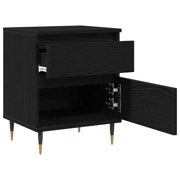 Dulap de noapte Stejar Negru 40 x 35 x 50 cm Lemn compozit - WALTI WALTI