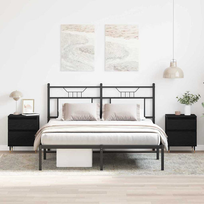 Dulap de noapte cu sertar 2 pcs Stejar Negru 40 x 35 x 50 cm - WALTI WALTI