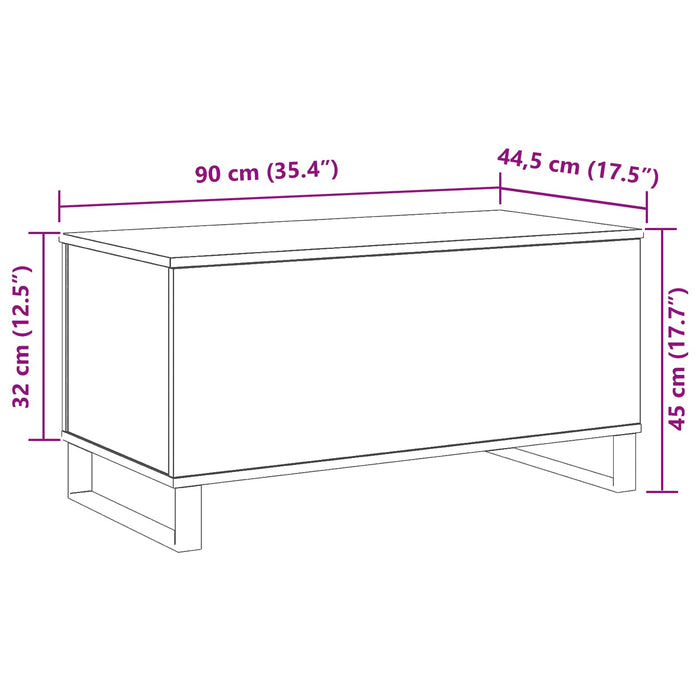 Masă de cafea Stejar Negru 90 x 44,5 x 45 cm Lemn compozit - WALTI WALTI