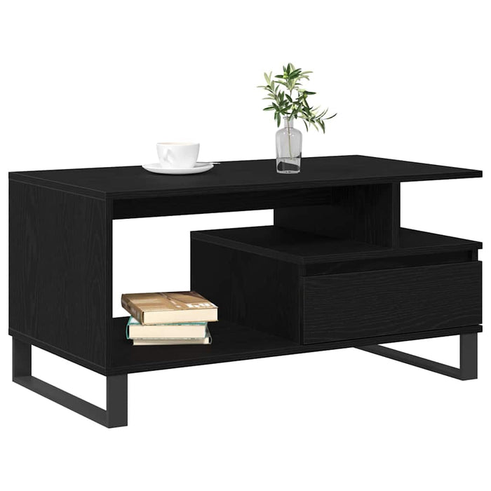 Masă de cafea Stejar Negru 90 x 49 x 45 cm Lemn compozit - WALTI WALTI