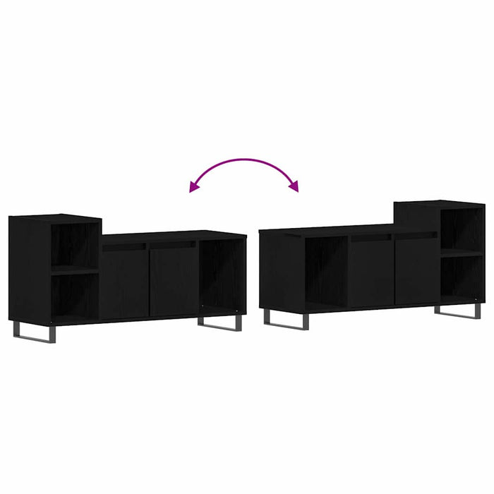 Set comodă TV Stejar Negru 100 x 35 x 55 cm Lemn compozit - WALTI WALTI