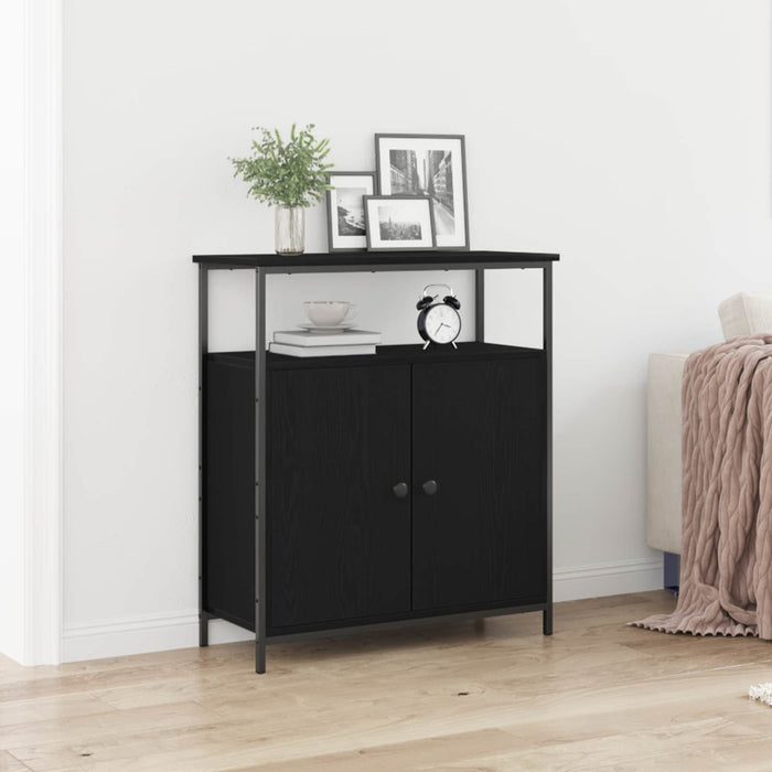 Bufet Stejar Negru 70 x 30 x 80 cm Lemn compozit - WALTI WALTI