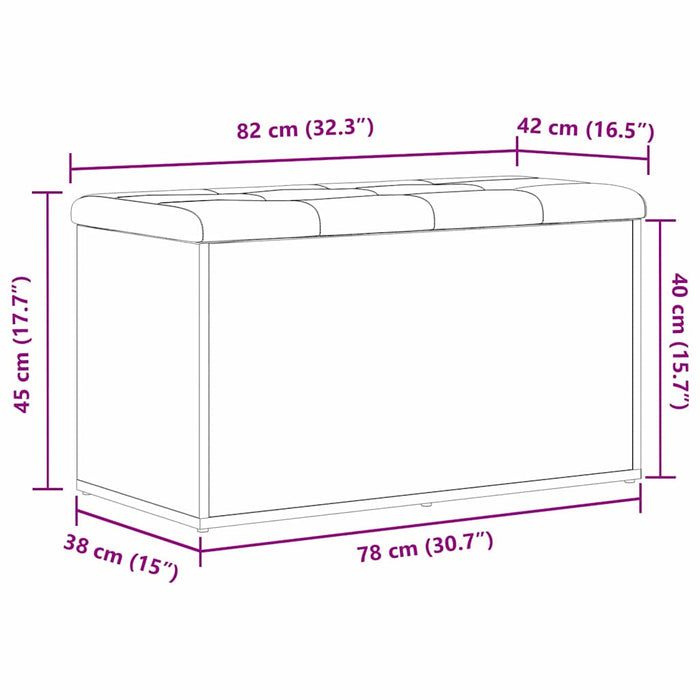 Bancă de depozitare Stejar Negru 82 x 42 x 45 cm Lemn compozit - WALTI WALTI