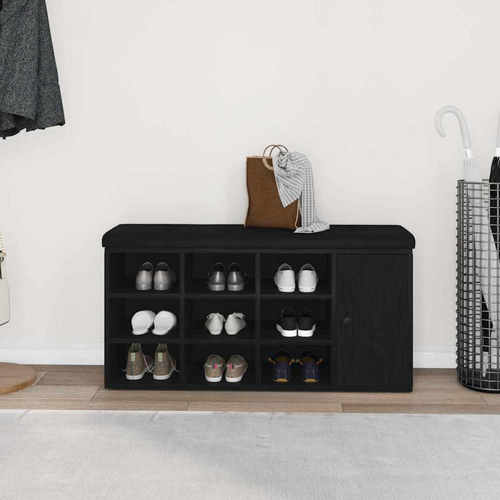 Bancă pentru pantofi Negru 100 x 30 x 48 cm Lemn compozit - WALTI WALTI