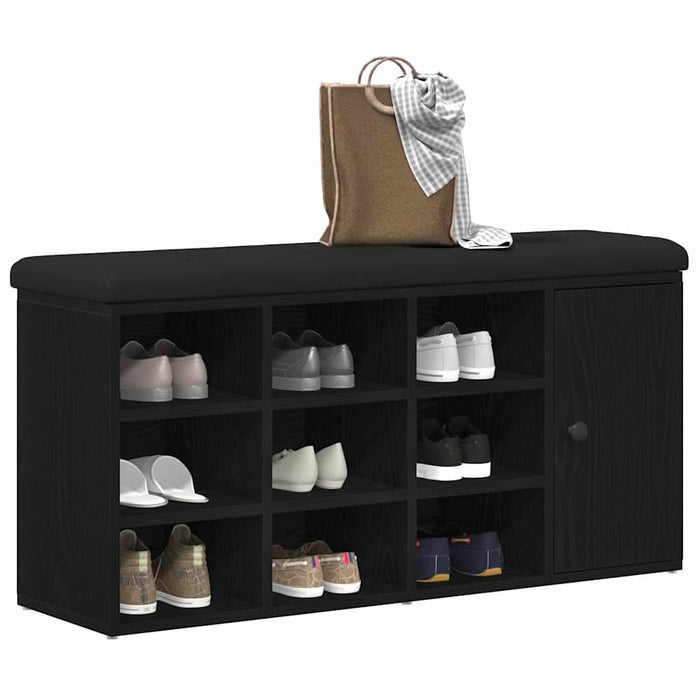 Bancă pentru pantofi Negru 100 x 30 x 48 cm Lemn compozit - WALTI WALTI