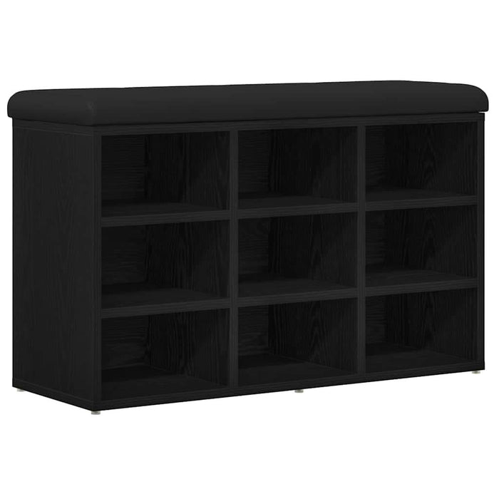 Bancă pentru pantofi Negru 80 x 30 x 48 cm Lemn compozit - WALTI WALTI