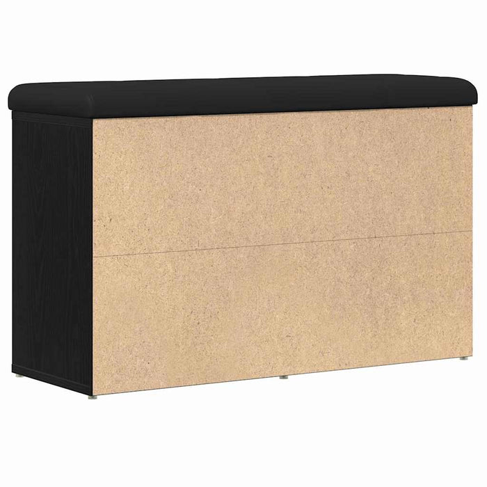 Bancă pentru pantofi Negru 80 x 30 x 48 cm Lemn compozit - WALTI WALTI