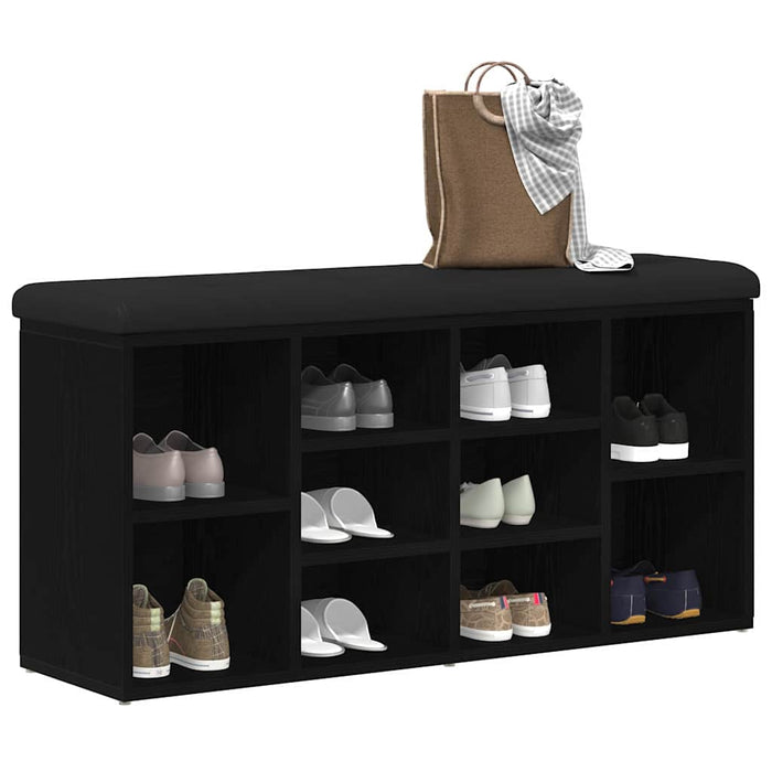 Bancă pentru pantofi Negru 100 x 30 x 48 cm Lemn compozit - WALTI WALTI