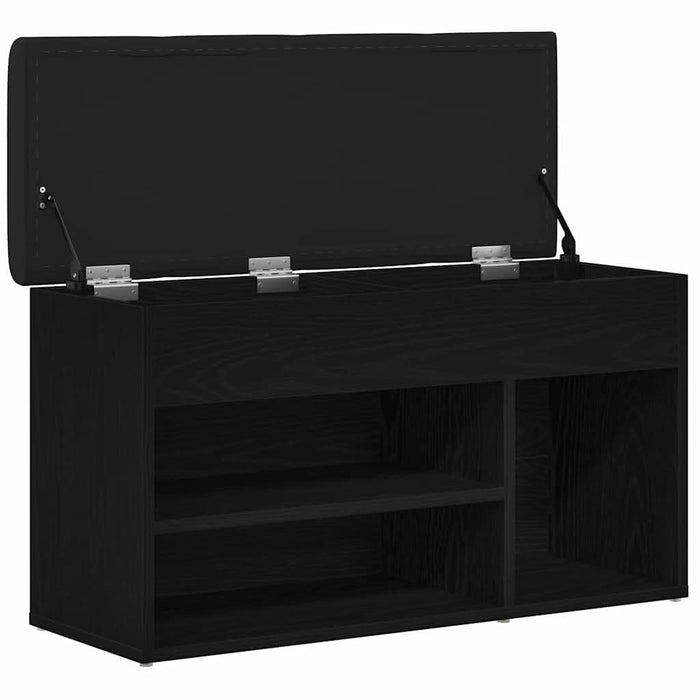 Bancă pentru pantofi Negru 80 x 30 x 45 cm Lemn compozit - WALTI WALTI
