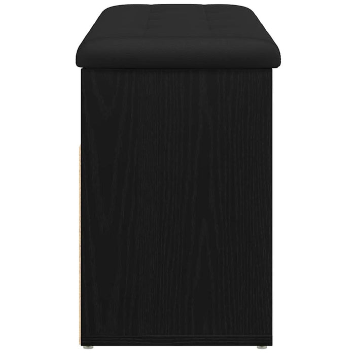 Bancă pentru pantofi Negru 80 x 30 x 45 cm Lemn compozit - WALTI WALTI