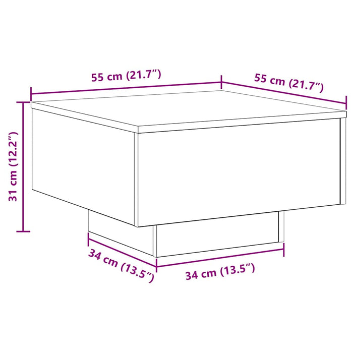 Masă de cafea Stejar Artizanal 55 x 55 x 31 cm WALTI