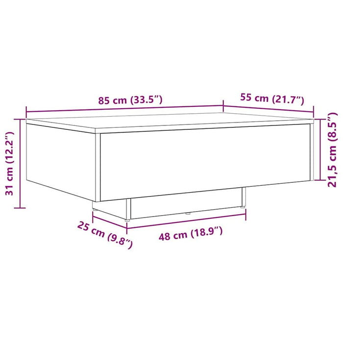 Masă de cafea Lemn vechi 85 x 55 x 31 cm Lemn compozit - WALTI WALTI