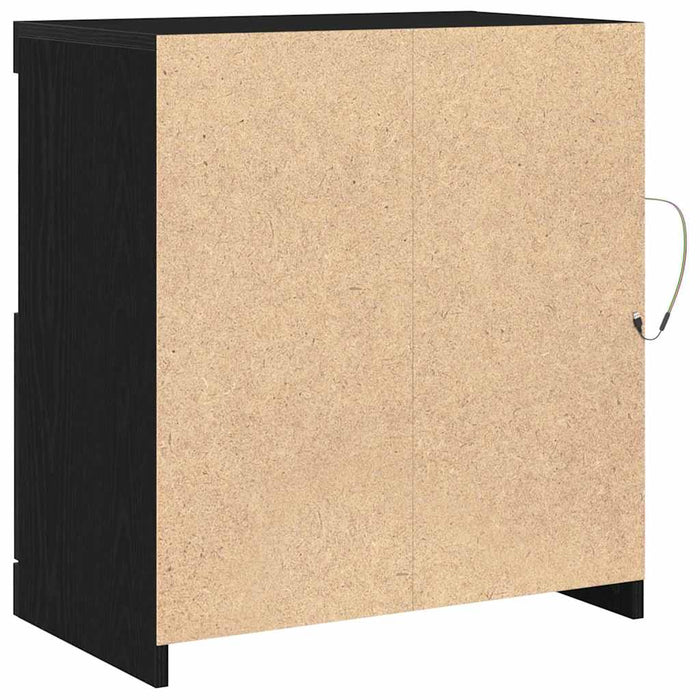 Bufet LED Negru 60,5 x 37 x 67 cm Lemn compozit - WALTI WALTI