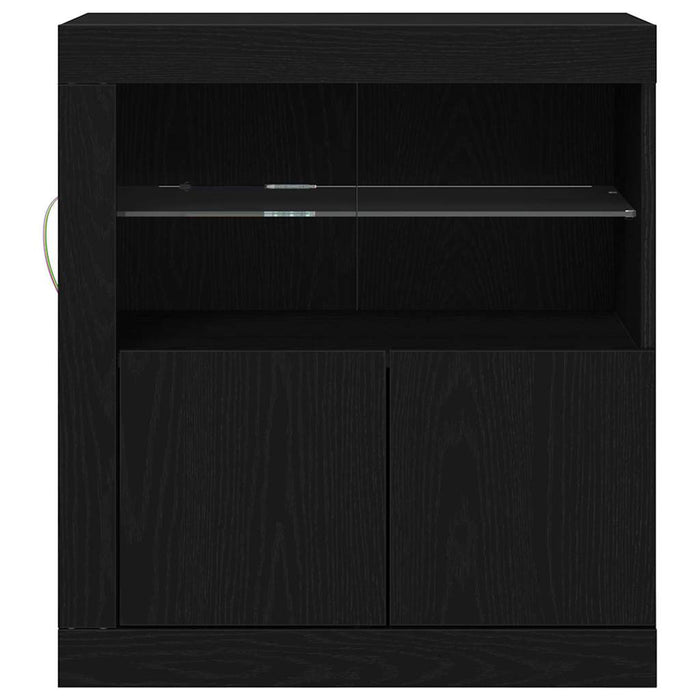 Bufet LED Negru 60,5 x 37 x 67 cm Lemn compozit - WALTI WALTI