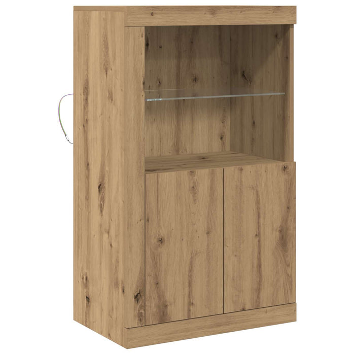 Bufet LED Stejar Artizanal 60,5 x 37 x 100 cm Lemn compozit - WALTI WALTI