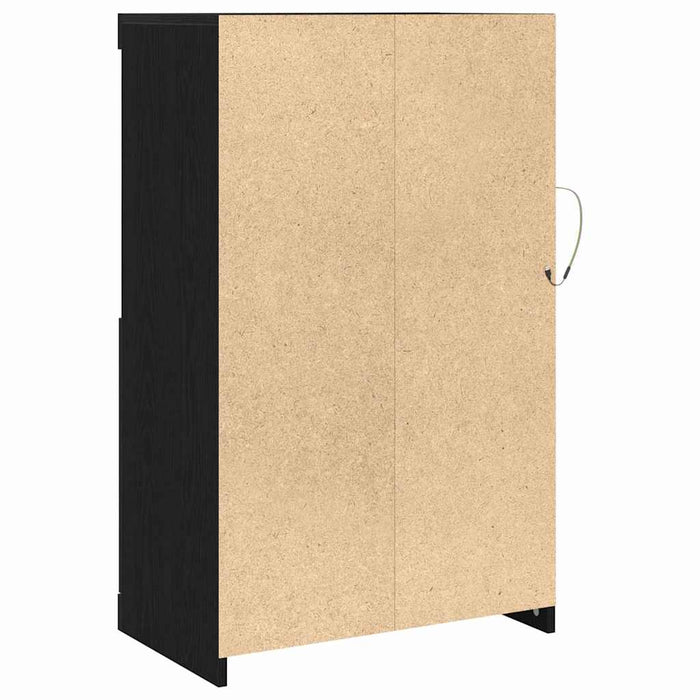 Bufet LED Stejar Negru 60,5 x 37 x 100 cm Lemn compozit - WALTI WALTI