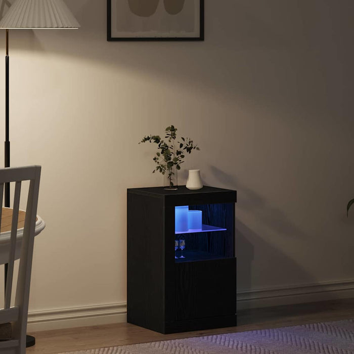 Bufet LED Stejar Negru 41 x 37 x 67 cm Lemn compozit - WALTI WALTI