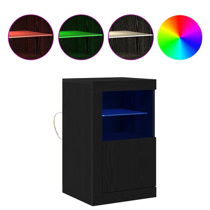 Bufet LED Stejar Negru 41 x 37 x 67 cm Lemn compozit - WALTI WALTI