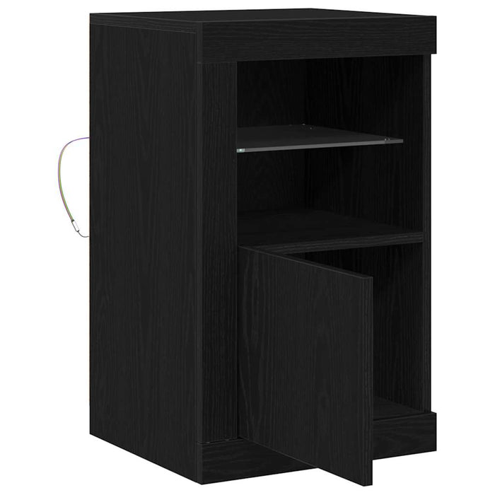 Bufet LED Stejar Negru 41 x 37 x 67 cm Lemn compozit - WALTI WALTI