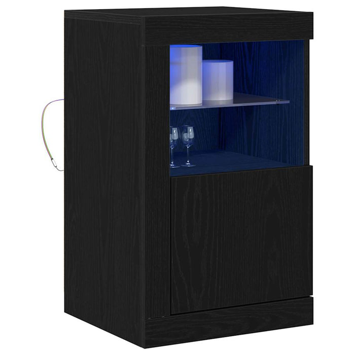 Bufet LED Stejar Negru 41 x 37 x 67 cm Lemn compozit - WALTI WALTI