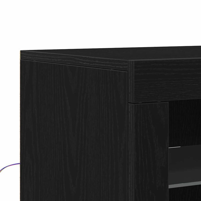 Bufet LED 2 pcs Stejar Negru 41 x 37 x 67 cm Lemn compozit - WALTI WALTI