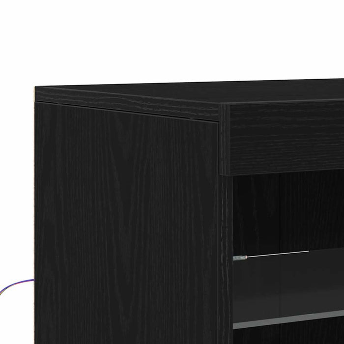 Bufet LED Negru 60,5 x 37 x 67 cm Lemn compozit - WALTI WALTI