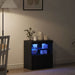 Bufet LED Negru 60,5 x 37 x 67 cm Lemn compozit - WALTI WALTI