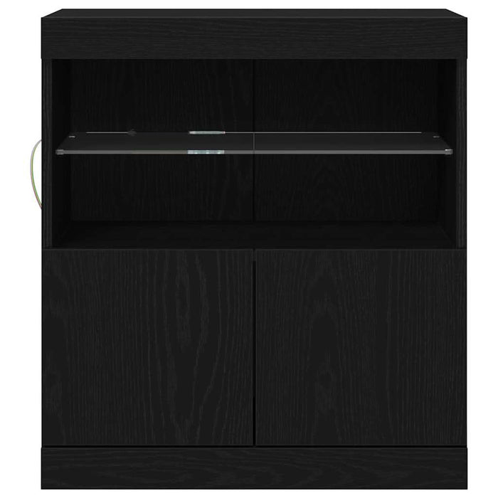 Bufet LED Negru 60,5 x 37 x 67 cm Lemn compozit - WALTI WALTI