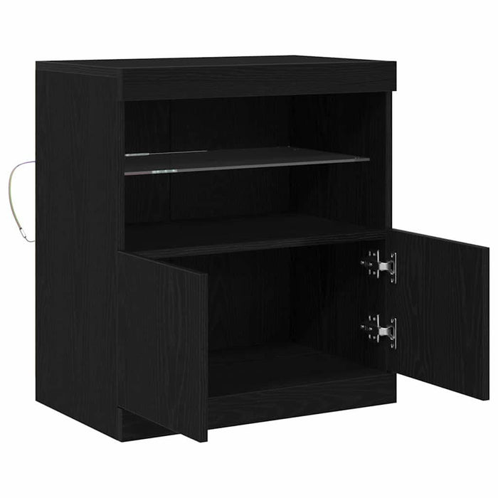 Bufet LED Negru 60,5 x 37 x 67 cm Lemn compozit - WALTI WALTI