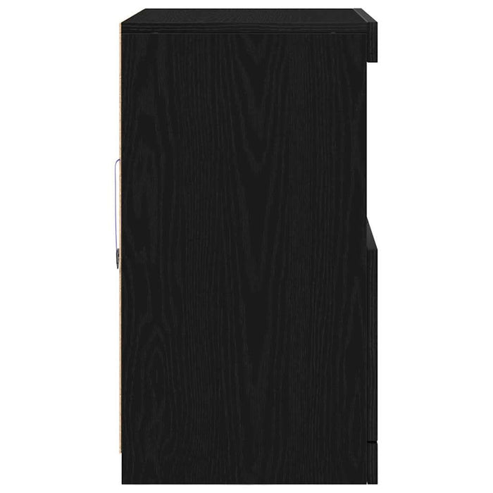 Bufet LED Negru 60,5 x 37 x 67 cm Lemn compozit - WALTI WALTI