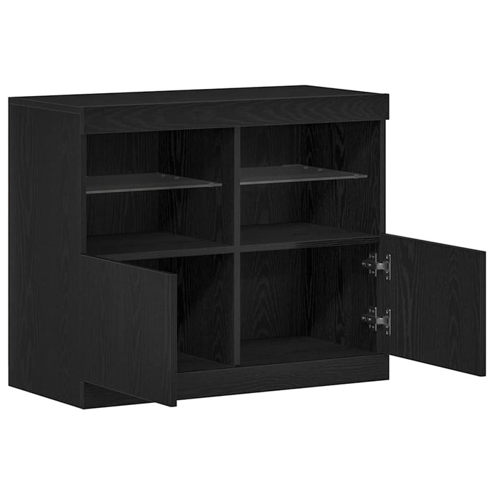 Bufet LED Negru 81 x 37 x 66,5 cm Lemn compozit - WALTI WALTI