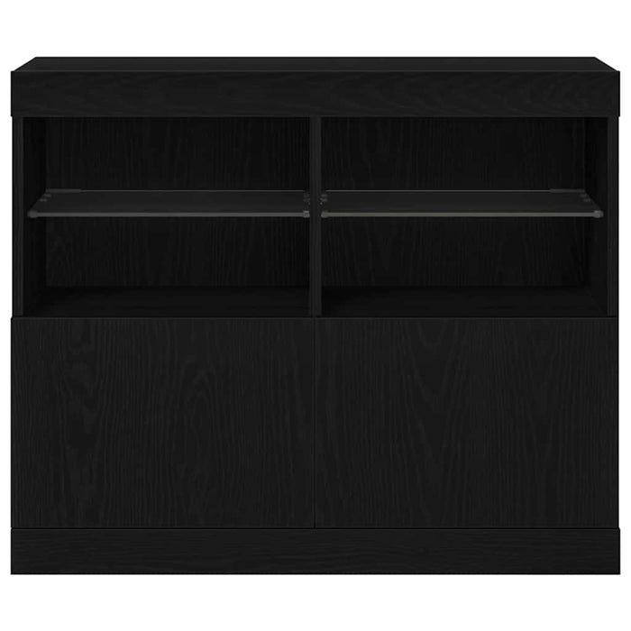 Bufet LED Negru 81 x 37 x 66,5 cm Lemn compozit - WALTI WALTI