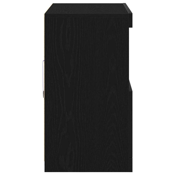 Bufet LED Negru 81 x 37 x 66,5 cm Lemn compozit - WALTI WALTI