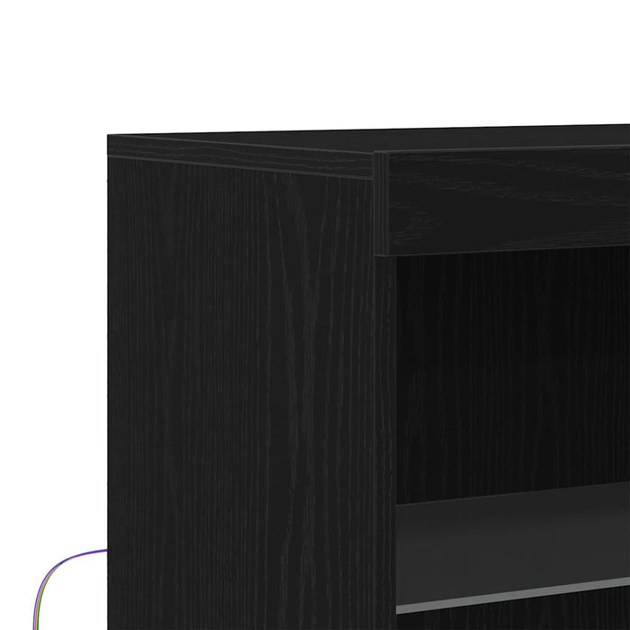 Bufet LED Negru 60 x 37 x 100 cm Lemn compozit - WALTI WALTI