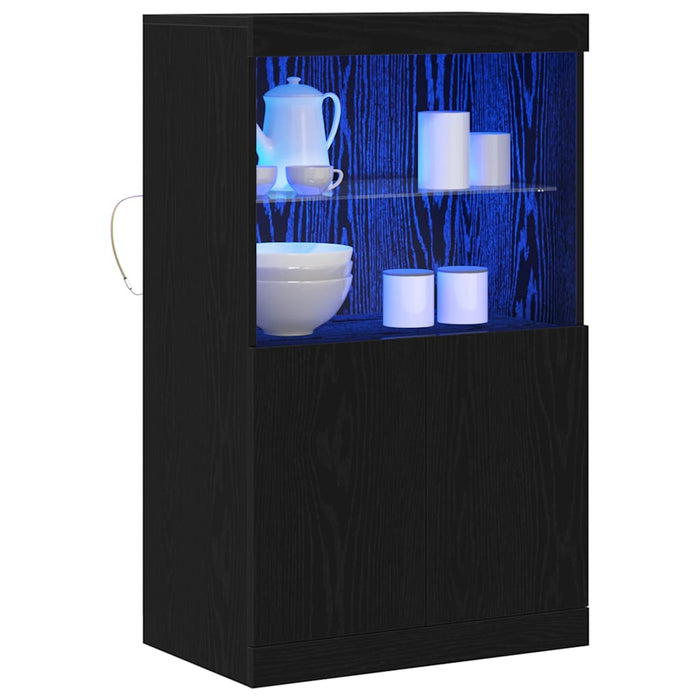 Bufet LED Negru 60 x 37 x 100 cm Lemn compozit - WALTI WALTI