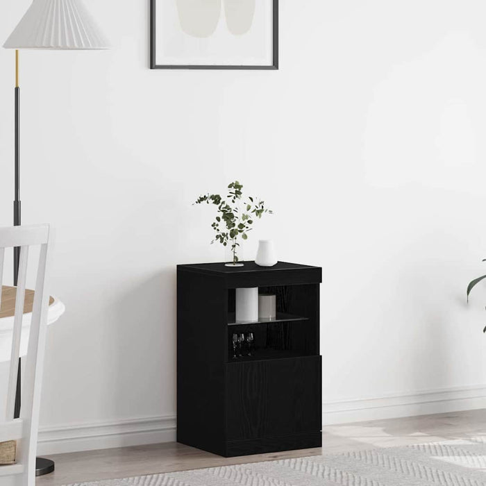 Bufet LED Stejar Negru 41 x 37 x 67 cm Lemn compozit - WALTI WALTI