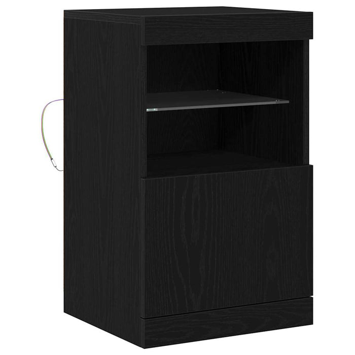 Bufet LED Stejar Negru 41 x 37 x 67 cm Lemn compozit - WALTI WALTI