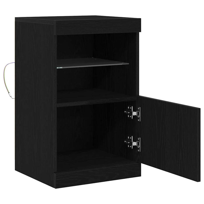Bufet LED Stejar Negru 41 x 37 x 67 cm Lemn compozit - WALTI WALTI