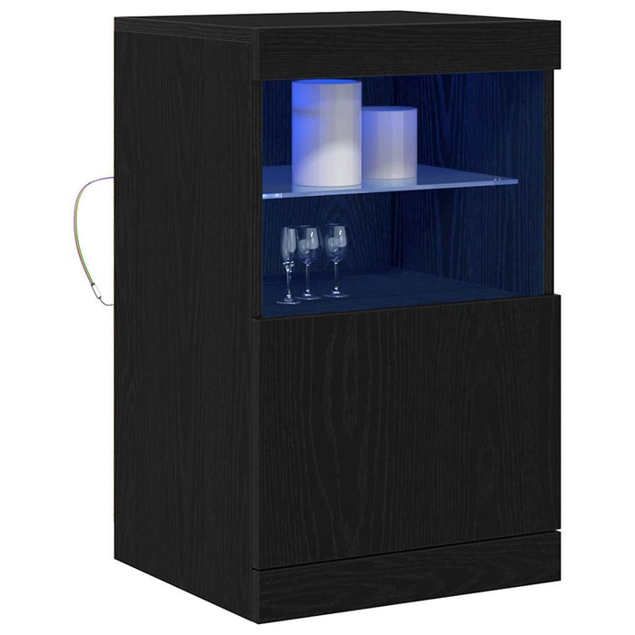 Bufet LED Stejar Negru 41 x 37 x 67 cm Lemn compozit - WALTI WALTI